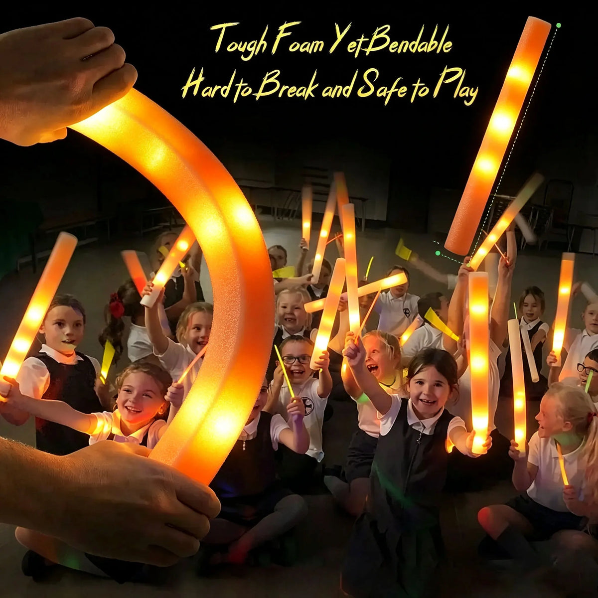 Orange LED Foam Glow Sticks – 20 or 30 Pack 🎃✨