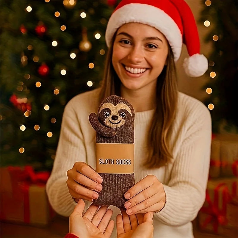 3D Animal Hug Socks – Cozy Fleece Critter Socks 🐾