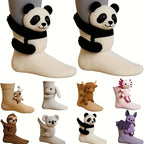 3D Animal Hug Socks – Cozy Fleece Critter Socks 🐾