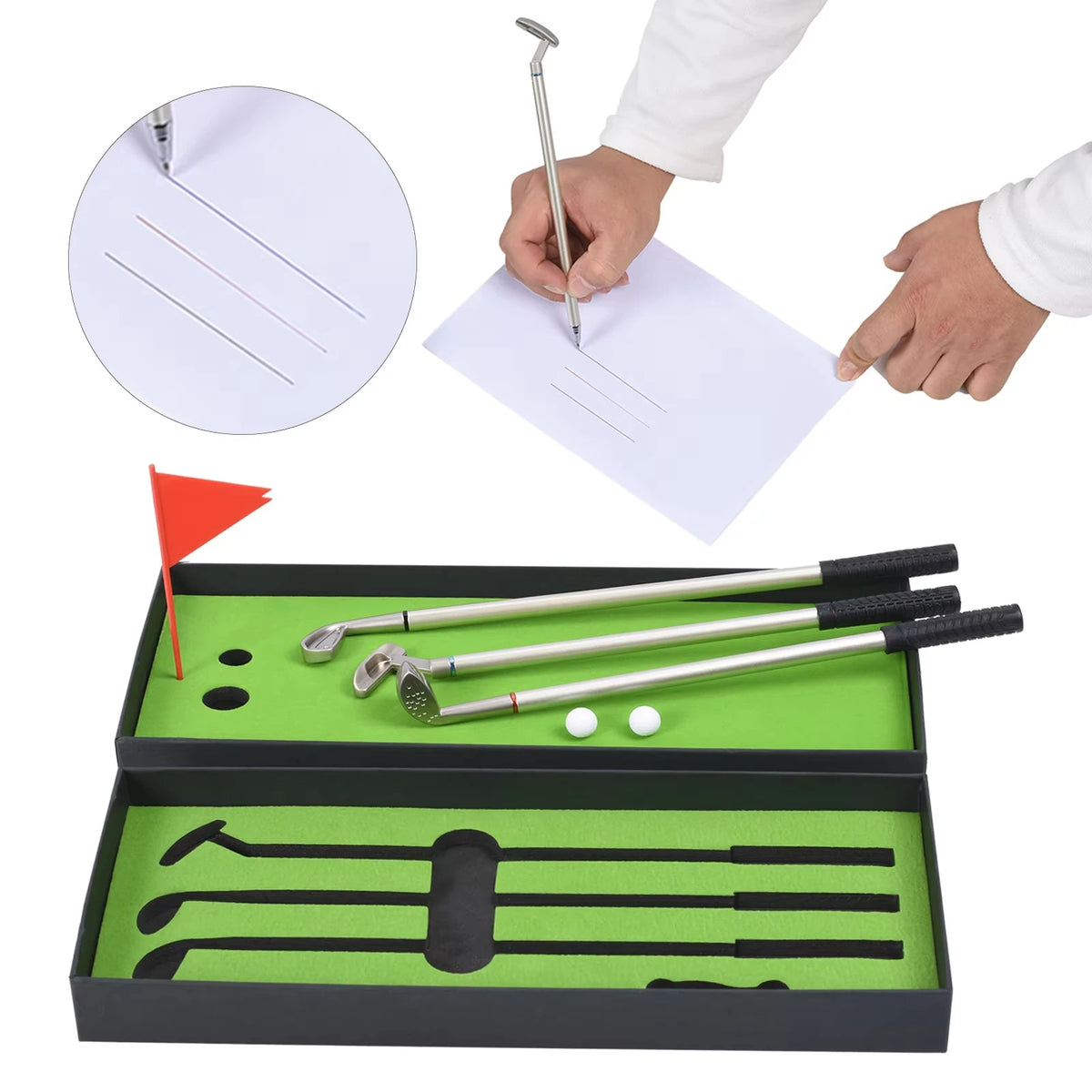 Desktop Mini Golf Pen Set – Putting Green Game & Novelty Office Gift