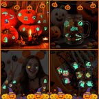 Glow-in-the-Dark Halloween Temporary Tattoos – 36 Sheets, 55 Designs