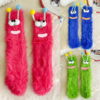 Funny Fuzzy Monster Socks – Crazy-Eyed Plush Winter Socks