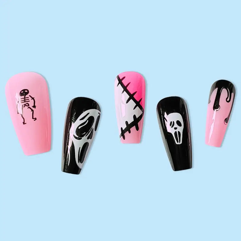 Halloween Funny Face Removable Gel Nail Kit 👻💅