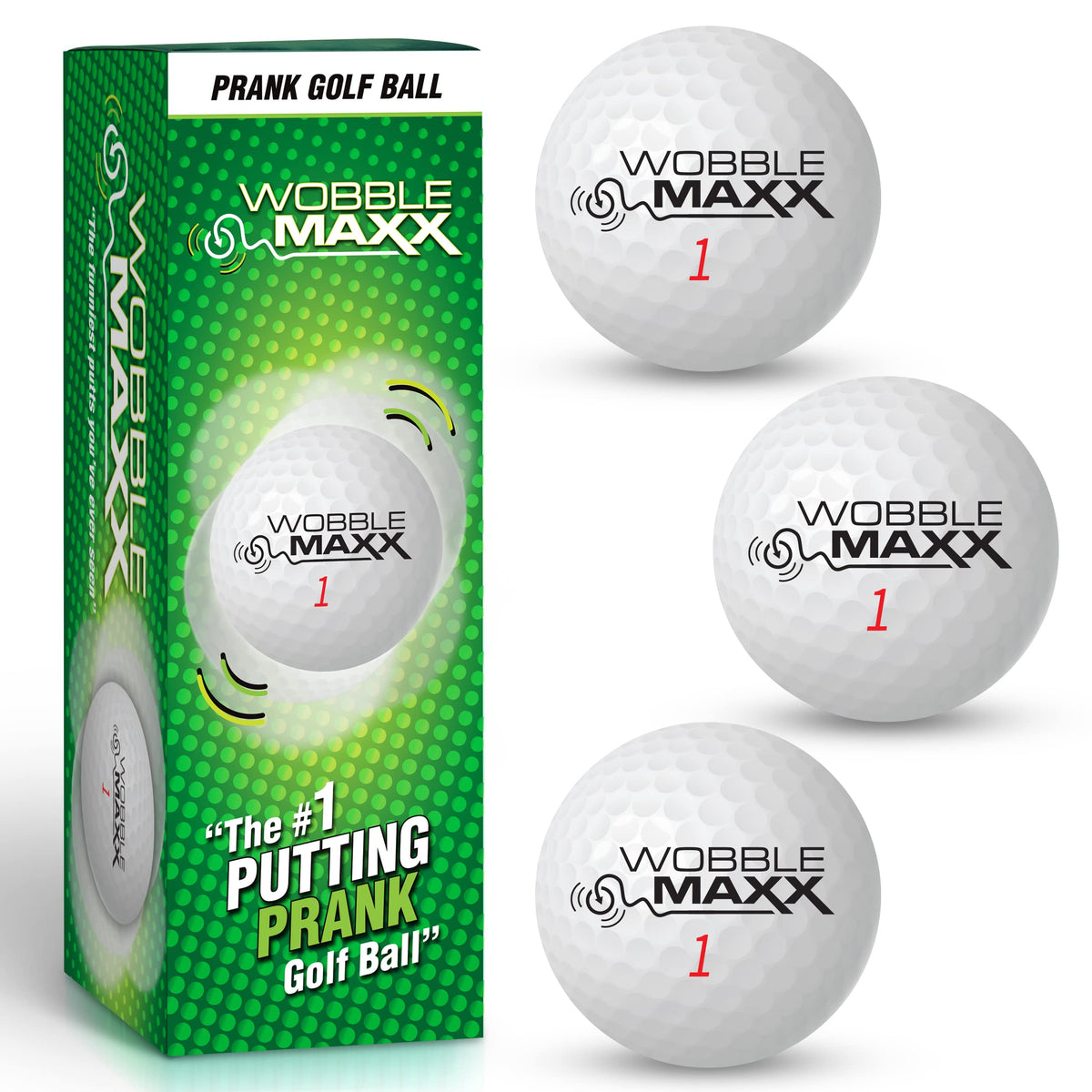 Wobble MAXX 3-Pack Prank Golf Balls – The Unputtable Golf Gag ⛳😂
